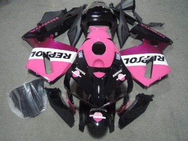 Billigste Honda CBR600RR Motorrad Verkleidung 2005-2006 - Glanzendes Schwarz Rosa Repsol