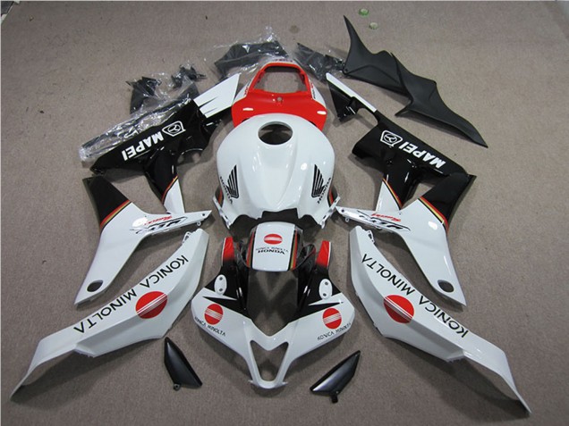 Billigste Honda CBR600RR Motorrad Verkleidung 2007-2008 - Weiss Rot Glanzendes Schwarz Konica Minolta MAPEI