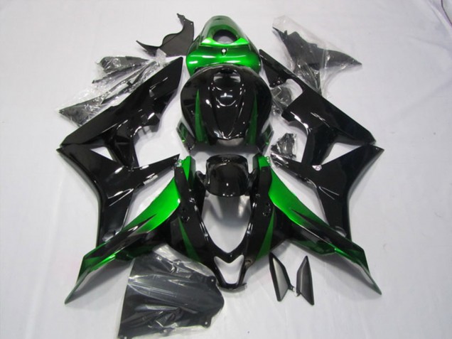 Billigste Honda CBR600RR Motorrad Verkleidungen Kit 2007-2008 - Grun Glanzendes Schwarz