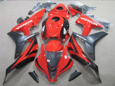 Billigste Honda CBR600RR Motorrad Verkleidung 2007-2008 - Rot Glanzendes Schwarz Matt Schwarz