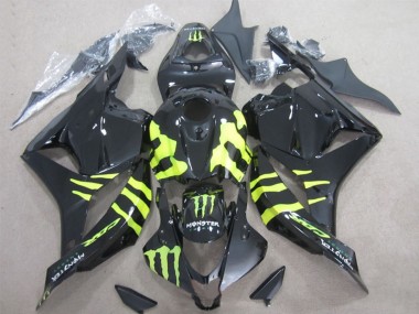 Billigste Honda CBR600RR Motorrad Verkleidung 2009-2012 - Glanzendes Schwarz Gelb Monster