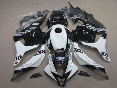Billigste Honda CBR600RR Motorrad Verkleidung Kit 2009-2012 - Weiss Glanzendes Schwarz Repsol