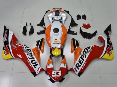 Billigste Honda CBR1000RR Motorrad Verkleidung 2017-2023 - Orange Weiss Rot Glanzendes Schwarz Repsol Red Bull 93