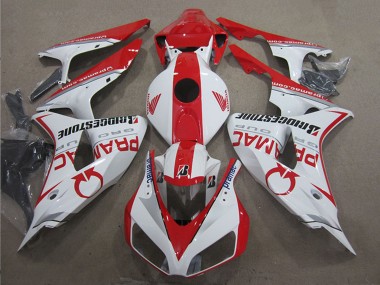 Billigste Honda CBR1000RR Motorrad Verkleidung 2006-2007 - Weiss Rot Pramac Bridgestone