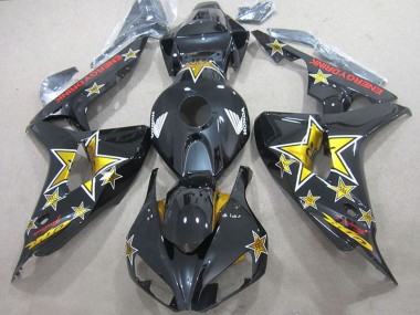 Billigste Honda CBR1000RR Motorrad Verkleidung 2006-2007 - Glanzendes Schwarz Gold Stern Energy Drink