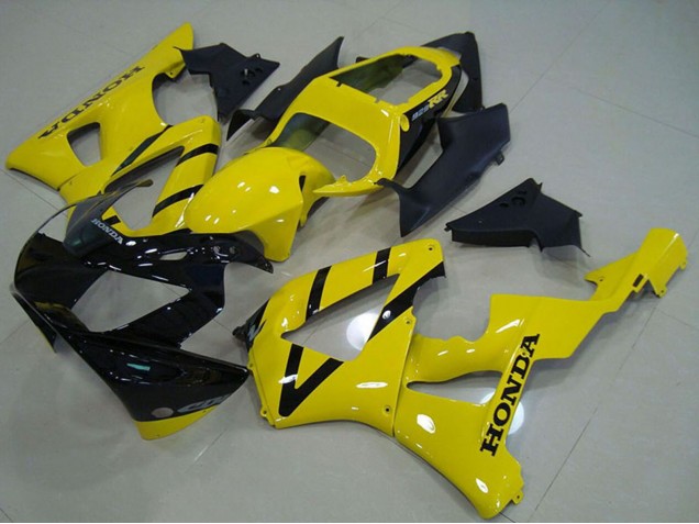 Billigste Honda CBR900RR 929 Motorrad Verkleidung 2000-2001 - Gelb Glanzendes Schwarz
