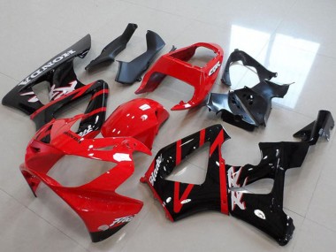 Billigste Honda CBR900RR 929 Motorrad Verkleidung 2000-2001 - Rot Glanzendes Schwarz Streifen