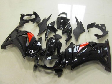 Billigste Kawasaki ZX250R Motorrad Verkleidung 2008-2012 - Glanzendes Schwarz Rot