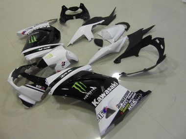 Billigste Kawasaki ZX250R Motorrad Verkleidung 2008-2012 - Weiss Glanzendes Schwarz Grun Elf Monster