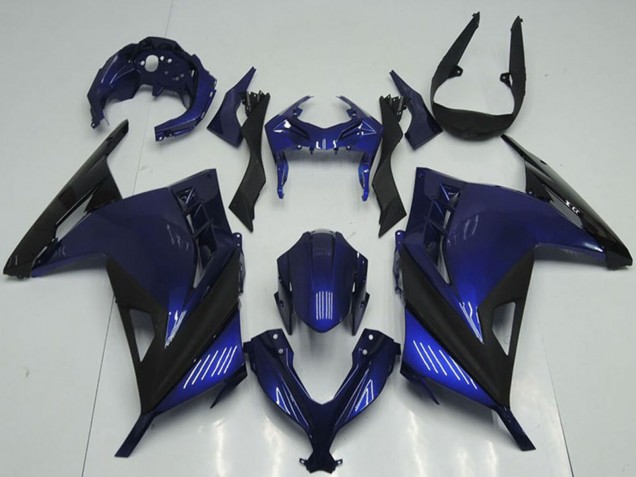 Billigste Kawasaki ZX300R Motorrad Verkleidung 2013-2018 - Blau Schwarz