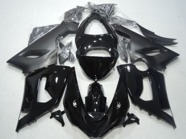 Billigste Kawasaki ZX6R Motorrad Verkleidung 2005-2006 - Glanzendes Schwarz Matt Schwarz