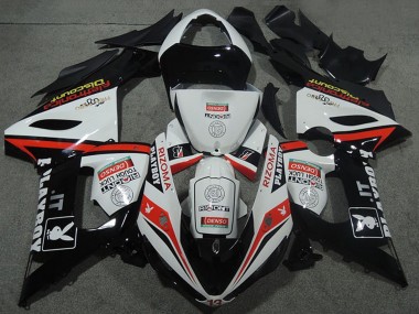 Billigste Kawasaki ZX6R Motorrad Verkleidung 2005-2006 - Weiss Schwarz Rot Rizoma Playboy