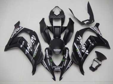 Billigste Kawasaki ZX10R Motorrad Verkleidung 2016-2020 - Matt Schwarz Grun Weiss Monster Rennen Team Motocard
