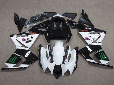 Billigste Kawasaki ZX10R Motorrad Verkleidung 2004-2005 - Schwarz Weiss Monster