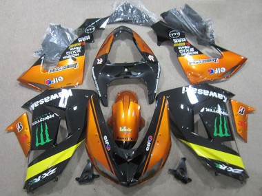 Billigste Kawasaki ZX10R Motorrad Verkleidung 2006-2007 - Orange Gelb Glanzendes Schwarz Grun Monster