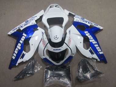 Billigste Suzuki GSXR 600 Motorrad Verkleidung 2001-2003 - Weiss Blau Jordan Motul