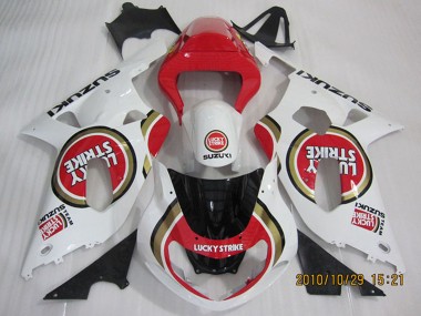 Billigste Suzuki GSXR 600 Motorrad Verkleidung 2001-2003 - Weiss Rot Lucky Strike