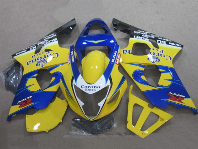 Billigste Suzuki GSXR 600 Motorrad Verkleidung 2004-2005 - Gelb Blau Weiss Schwarz Corona Extra