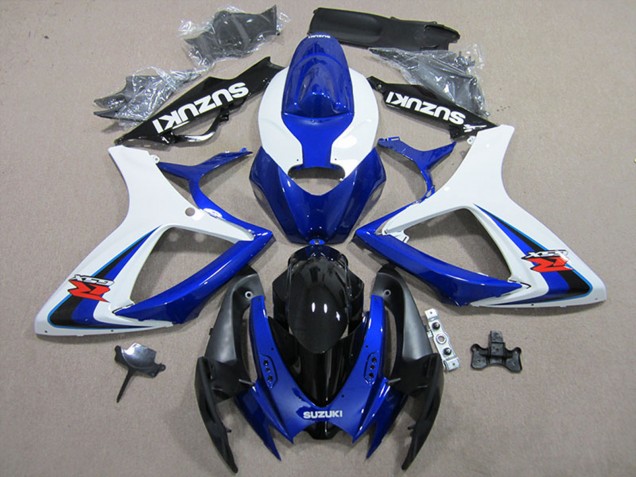 Billigste Suzuki GSXR 600 Motorrad Verkleidung 2006-2007 - Weiss Blau Schwarz Rot