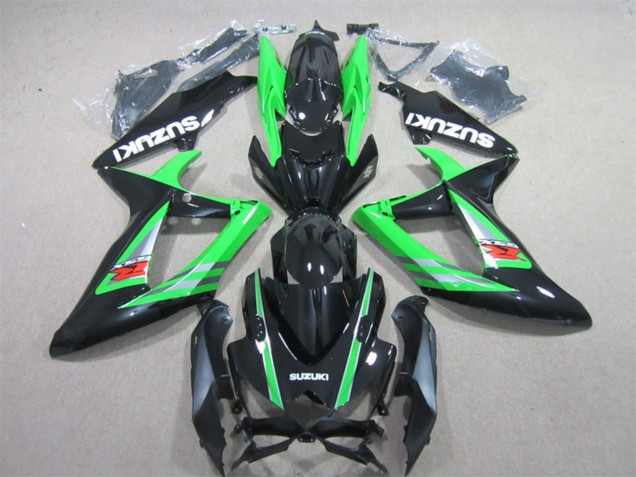 Billigste Suzuki GSXR 600 Motorrad Verkleidung 2006-2007 - Grun Glanzendes Schwarz Rot