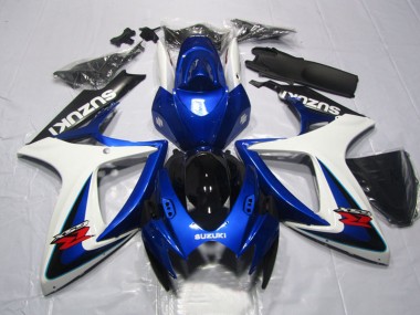 Billigste Suzuki GSXR 600 Motorrad Verkleidung 2006-2007 - Weiss Blau Glanzendes Schwarz Rot