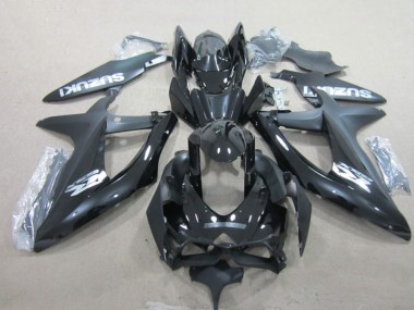 Billigste Suzuki GSXR 600 Motorrad Verkleidung 2008-2010 - Glanzendes Schwarz Weiss