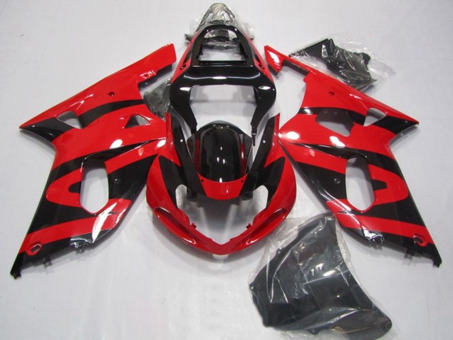 Billigste Suzuki GSXR 750 Motorrad Verkleidung 2001-2003 - Rot Glanzendes Schwarz