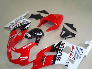 Billigste Suzuki GSXR 750 Motorrad Verkleidung 2001-2003 - Rot Weiss Glanzendes Schwarz Motul