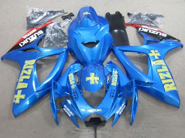 Billigste Suzuki GSXR 750 Motorrad Verkleidung 2006-2007 - Blau Rot Schwarz Gold Rizla