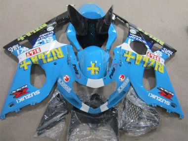 Billigste Suzuki GSXR 1000 Motorrad Verkleidung 2000-2002 - Blau Gelb Weiss Schwarz Rizla