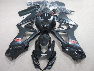 Billigste Suzuki GSXR 1000 Motorrad Verkleidungen Kit 2007-2008 - Glanzendes Schwarz Matt Schwarz