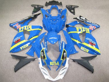 Billigste Suzuki GSXR 1000 Motorrad Verkleidung 2009-2016 - Blau Gelb Rizla Q8 Oils