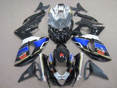Billigste Suzuki GSXR 1000 Motorrad Verkleidung 2009-2016 - Weiss Blau Schwarz Dunkel Dog