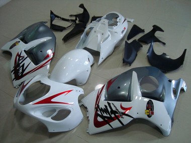 Billigste Suzuki GSXR 1300 Hayabusa Motorrad Verkleidung 1996-2007 - Weiss Rot Matt Grau