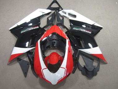 Billigste Ducati 848 1098 1198 Motorrad Verkleidung 2007-2014 - Weiss Rot Glanzendes Schwarz