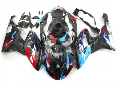 Billigste BMW S1000RR Motorrad Verkleidung 2015-2016 - Blau Rot Carbonfaser