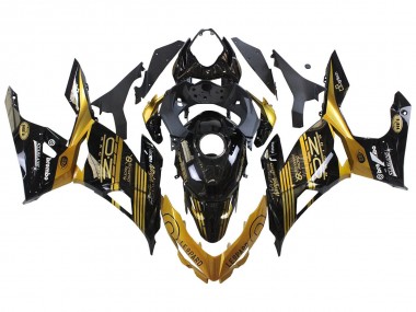 Billigste Kawasaki EX400 Motorrad Verkleidung 2018-2024 - Gold Glanzendes Schwarz