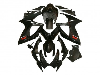 Billigste Suzuki GSXR 600/750 Motorrad Verkleidung 2006-2007 - Glanzendes Schwarz