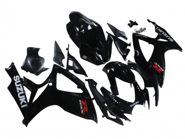 Billigste Suzuki GSXR 600/750 Motorrad Verkleidung 2006-2007 - Glanzendes Schwarz