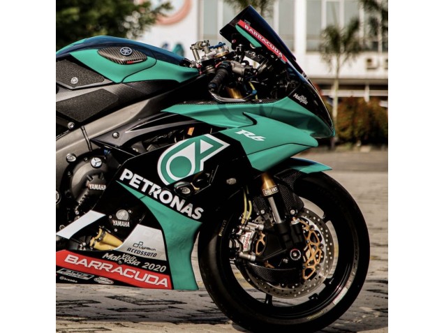 Billigste Yamaha YZF R6 Motorrad Verkleidung 2008-2016 - Hellgrun Weiss Schwarz Petronas