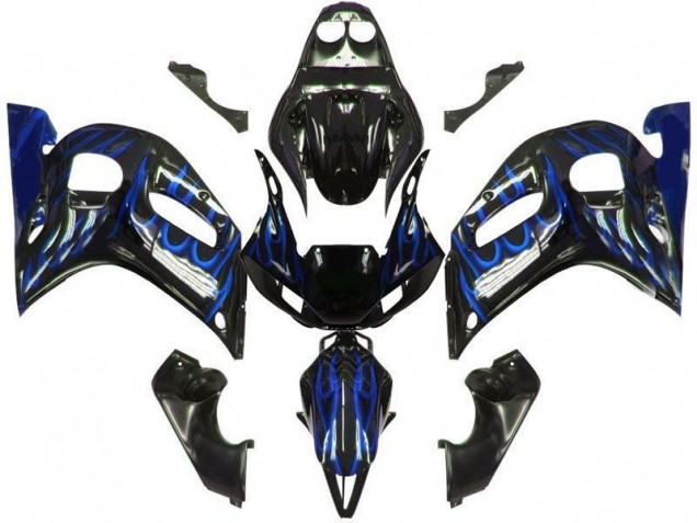 Billigste Schwarze Blau Flamme Yamaha R6 1998-2002 Verkleidungen Billigste Schwarze Blau Flamme Yamaha R6 1998-2002 Verkleidungen