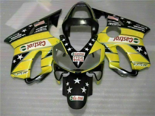 Billigste Gelb Schwarz Castrol Cycle World Honda CBR 600 F4i 2001-2003 Verkleidungen