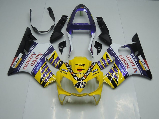 Billigste Gelb Weiß Nastro Azzurro Honda CBR 600 F4i 2001-2003 Verkleidungen
