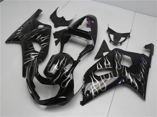 Billigste Schwarze Weiße Flamme Suzuki GSXR 600 / 750 K1 K2 K3 2001-2003 Verkleidungen Billigste Schwarze Weiße Flamme Suzuki GSXR 600 / 750 K1 K2 K3 2001-2003 Verkleidungen