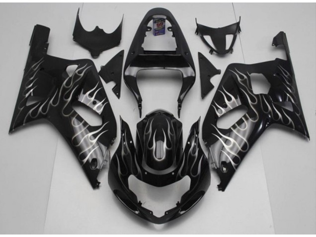 Billigste Schwarze Weiße Flamme Suzuki GSXR 600 / 750 K1 K2 K3 2001-2003 Verkleidungen Billigste Schwarze Weiße Flamme Suzuki GSXR 600 / 750 K1 K2 K3 2001-2003 Verkleidungen