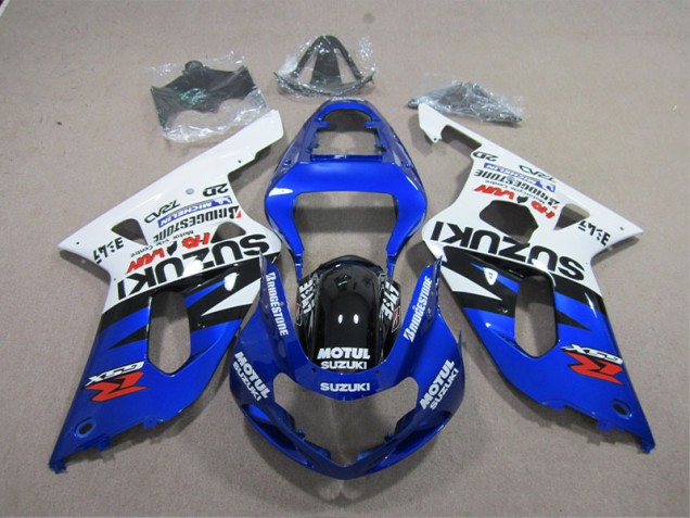 Billigste Blau Weiß Motul Suzuki GSXR 600 K1 K2 K3 2001-2003 Verkleidung