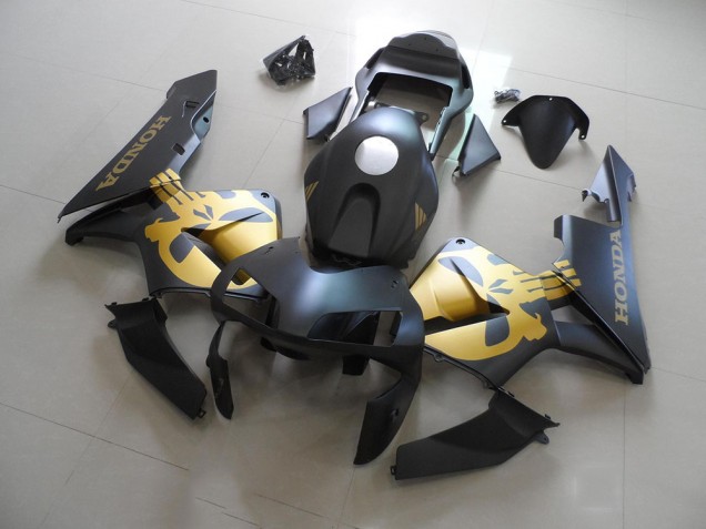 Billigste Schwarz und Gold Aufkleber Honda CBR 600 RR 2003-2004 Verkleidung