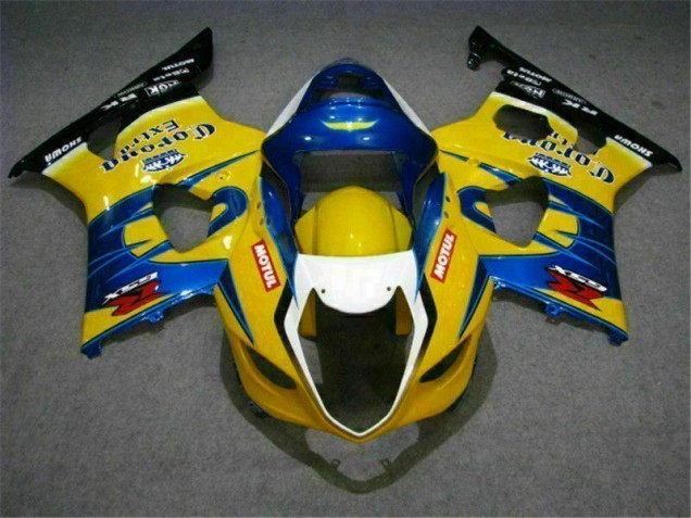 Billigste Gelb Blau Suzuki GSXR 1000 K3 2003-2004 Verkleidungen Billigste Gelb Blau Suzuki GSXR 1000 K3 2003-2004 Verkleidungen