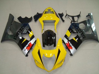 Billigste Gelb Grau Suzuki GSXR 1000 K3 2003-2004 Verkleidungen