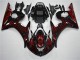 Billigste Schwarz rote Flamme Yamaha R6 2003-2005 Verkleidungen